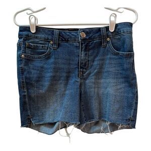 Seven7  Blue Denim Cutoff Weekend Shorts Size 4 Frayed Hem